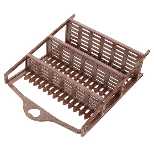 BESTonZON Blumenständer-regalmodell Möbel Schrank Puppenhaus Simulationspuppenspielzeughaus Requisiten-spielzeughaus Miniatur-ständer-puppenhaus Brotregal Puppenhaus Brown Plastik von BESTonZON