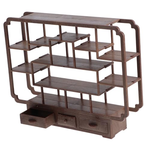 BESTonZON Bogu-Rack-Modell Kinderspielzeug Regal Holzoptik holzspielzeug für Mini-Möbel Miniatur-Präsentationsständer aus Holz Plastik Brown von BESTonZON