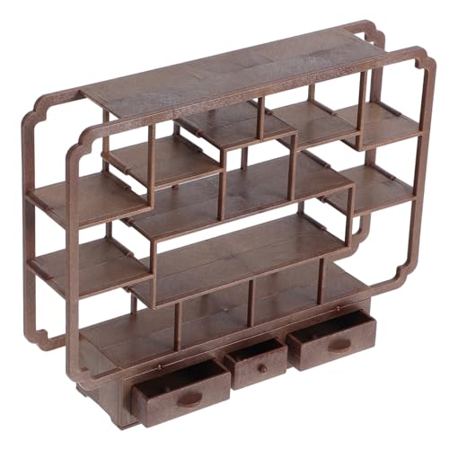 BESTonZON Miniatur-Spielzeug Für Puppenhäuser Puppenhaus-möbelset Aus Kunststoff Modernes Lagerregal Für Puppenhaus-miniaturen Elegantes Bücherregal Für Schlafzimmer Dekoratives Accessoire von BESTonZON