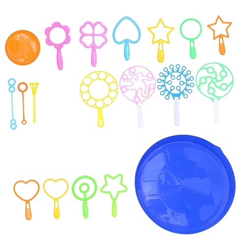 BESTonZON Bunte Teilige Seifenblasen Sticks Set Blaswerkzeuge für Kleine und Große Seifenblasen für Partys Familienfeiern und Outdoor Aktivitäten mit Praktischem Halter und Tray von BESTonZON