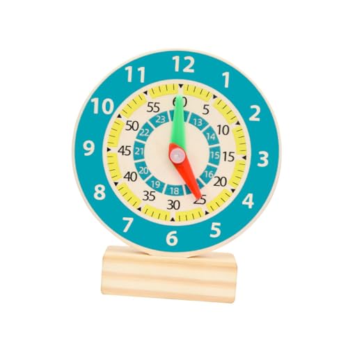 BESTonZON Buntes Holz Lernuhr für Zahlenformen Pädagogisches Lernspiel Farberkennung Kognitives Montessori zur Frühkindlichen von BESTonZON