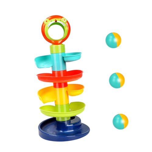 BESTonZON Buntes Montessori Motorikspielzeug Schichten Kugelbahn Puzzle Lernspielzeug für Kleinkinder Ab Jahr zur Kreativität und Farbverständnis mit Stabilem Sicherem Design von BESTonZON
