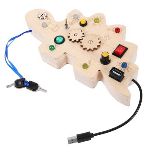 BESTonZON Busy Board Dinosaurier LED Motorisches Lernspielzeug mit Elektronischen Schaltern und Zahnrädern Pädagogisches Activity Board für Kleinkinder Sicher und Glatt BESTonZON Busy Board Dinosaurier LED Motorisches Lernspielzeug mit Elektronischen Schaltern und Zahnrädern Pädagogisches Activity Board für Kleinkinder Sicher und Glatt von BESTonZON