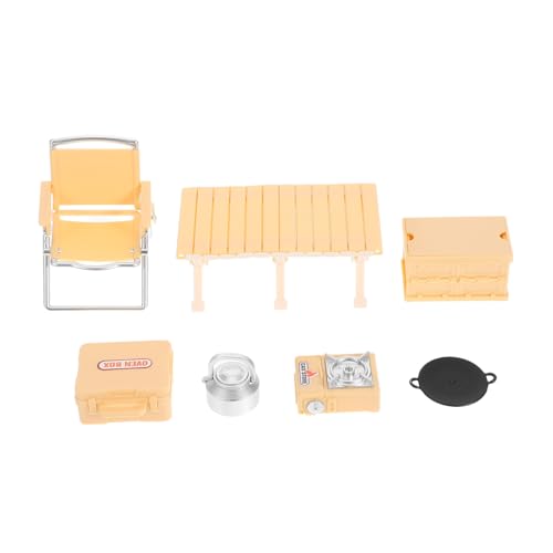 BESTonZON Camping-spielzeugset Für Junge Mädchen Mit Mini-klappstuhl Picknicktisch Herd Und Zubehör Zum Rollenspiel Tragbares Outdoor-Spielzeug Für Jungen Und Mädchen von BESTonZON