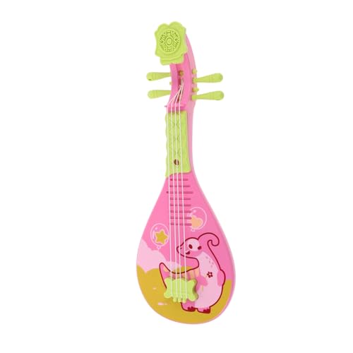 BESTonZON Chinesische Laute Modell Realistische Pipa Musikinstrument Nachbildung für Musikförderung Kreatives Bühnenrequisit mit Dinosaurier Muster Rosa von BESTonZON