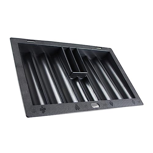 BESTonZON Chip-Fach Tabletts Teller benutzerdefinierte Pokerchips Spiele Jetons Spielkarten aufbewahrung Poker zubehör Chip-Box Dickes Tischchip-Tablett Ablage für Tischchips Plastik Black von BESTonZON