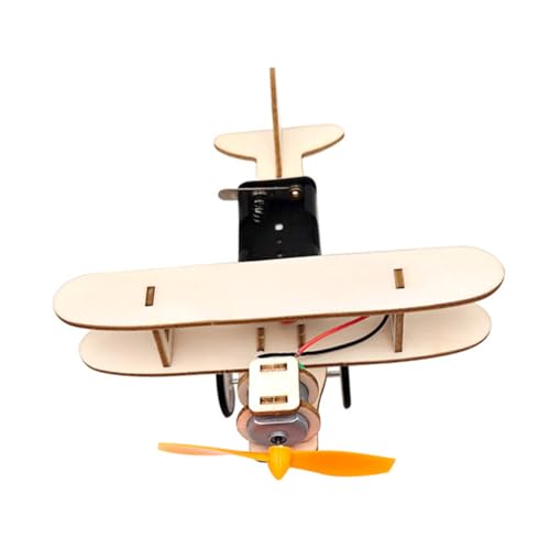 BESTonZON DIY Holzflugzeug Bausatz Elektrisch Angetriebenes Segelflugzeug Modell zum Zusammenbauen Lernspielzeug für Motorischer Fähigkeiten und Naturwissenschaftliches Lernen von BESTonZON