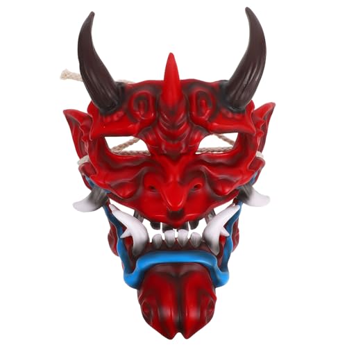 BESTonZON Dämonenmaske für Halloween: Gehörnte Maskenmaske für Cosplay-Kostümpartys und Gruselfeiern - Halloween Cosplay Supply von BESTonZON