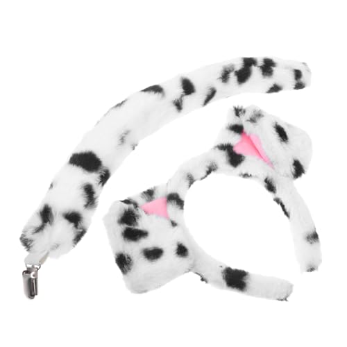 BESTonZON Dalmatiner Ohr Stirnband mit Interaktivem Flauschige Hund Ohren Haarreif für Erwachsene und Niedliches Tierkostüm Zubehör für Halloween Karneval und Cosplay von BESTonZON