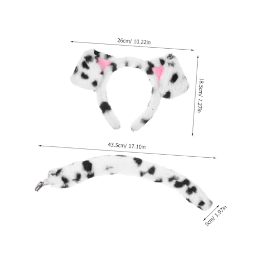 BESTonZON Dalmatiner Welpen Ohren Haarreif mit Plüsch Hundekostüm Haarreif für Damen Mädchen Halloween Karneval Party Zubehör von BESTonZON
