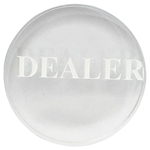 BESTonZON Dealer-Poker Spieler Chiphalter Münze Knopf Kleiner Dealer-Button Poker-Button Dealer-chip Poker-kartenspiel Poker-Dealer-Puck-Taste Händler Tasten Kristall Transparent von BESTonZON