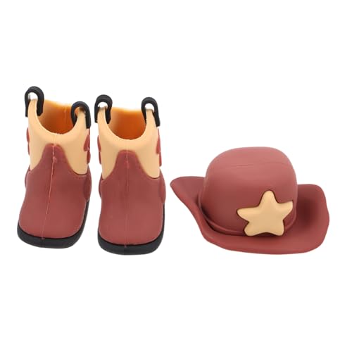 BESTonZON Dekorative Ornamente Cowboy Partygeschenke Miniatur Cowboyhut Cowboy Cupcake Topper Cowboystiefel Tischdekoration Geburtstagskuchen Topper Cowgirl Hüte Weiches von BESTonZON
