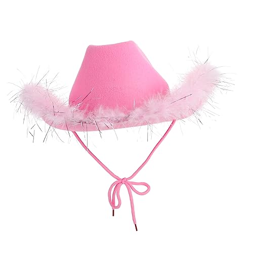 BESTonZON Süßer Westernhut Aus Filz für Damen und Mädchen Karneval Party Dekorativ von BESTonZON