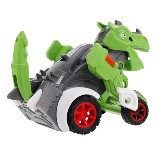 BESTonZON Dino Zurückziehen Spielzeugauto Dinosaurier Auto Mit Rückziehmechanismus Transformierendes Fahrzeugspielzeug Für Grüner Tyrannosaurus Rex Lernspielzeug Für Jungen Und Ädchen Ab 3 Jahren von BESTonZON