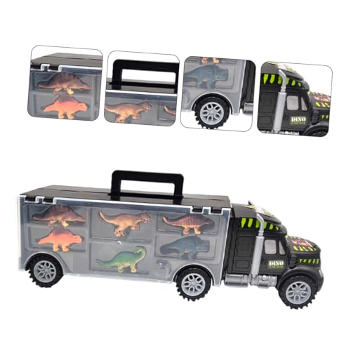 BESTonZON Dinosaurier Transport LKW mit Detailreichen Miniatur Dinosauriern Robuster Anhänger Sicher für Sammeln Fördert Kreativität und Fantasie von BESTonZON