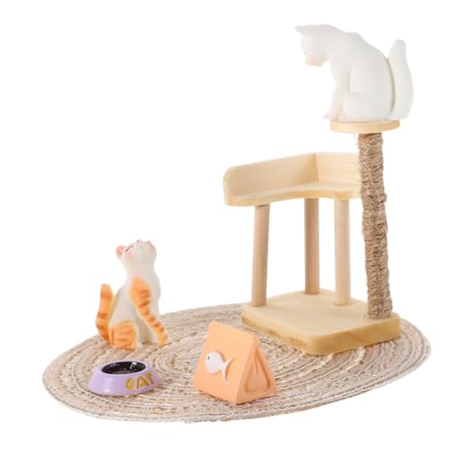 BESTonZON Dollhouse Miniatur Katzenklettergerüst Set Realistisches Holzspielzeug für Puppenhaus Mini Möbel Dekoration für Kreative Szenen Teiliges Set mit Katzenfiguren BESTonZON Dollhouse Miniatur Katzenklettergerüst Set Realistisches Holzspielzeug für Puppenhaus Mini Möbel Dekoration für Kreative Szenen Teiliges Set mit Katzenfiguren von BESTonZON