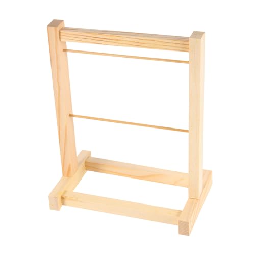 BESTonZON Doppelstöckiger Holz Puppenkleiderbügel Puppenkleiderhalter für Viele Outfits Puppenzubehör zur Ordentlichen Aufbewahrung Selbstpflege von BESTonZON