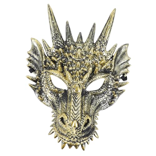 BESTonZON Drachenmaske für Halloween und Cosplay Tiermaske Gold für Männer und Frauen für Partys Tanzaufführungen und Unvergessliche mit Freunden BESTonZON Drachenmaske für Halloween und Cosplay Tiermaske Gold für Männer und Frauen für Partys Tanzaufführungen und Unvergessliche mit Freunden von BESTonZON