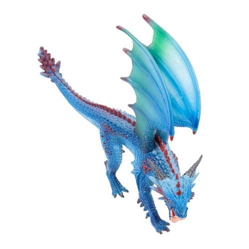 BESTonZON Drachenmodell kinderzimmerdeko Room Decoration Drachen Statue adventsgeschenke Toys Drachenfigur lebendiges Drachenhandwerk Desktop-Ornament Harz Blue von BESTonZON