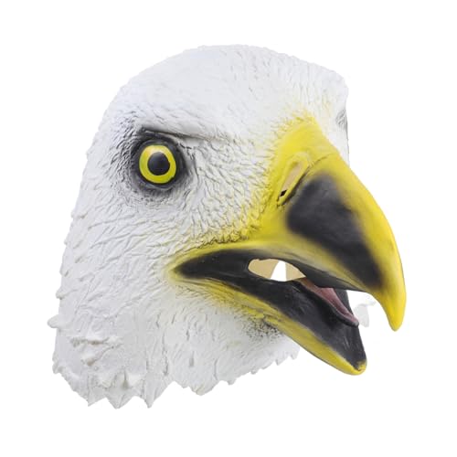 BESTonZON Eagle Head Mask für Halloween Realistische Tiermaske für Kostümpartys Perfektes Accessoire für Cosplay und Halloween Dekoration Komfortabel und Sicher Weiß BESTonZON Eagle Head Mask für Halloween Realistische Tiermaske für Kostümpartys Perfektes Accessoire für Cosplay und Halloween Dekoration Komfortabel und Sicher Weiß von BESTonZON
