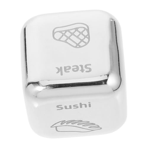 BESTonZON Edelstahl Food Decision Dice Würfel für Dinner Kleine Würfel Langlebig Glatt Jahrestag Spiel für Stressfreie Essenswahl am Abend von BESTonZON