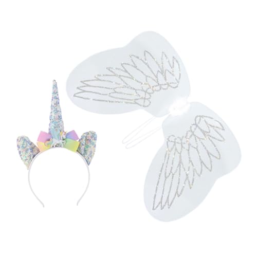BESTonZON Einhorn Haarreif mit Flügel Set Elastisches Einhorn Dress up Zubehör für Mädchen und Frauen Leichtes Party Kostüm für Geburtstage und Verkleidungen Niedliches Feen Kostüm Prop BESTonZON Einhorn Haarreif mit Flügel Set Elastisches Einhorn Dress up Zubehör für Mädchen und Frauen Leichtes Party Kostüm für Geburtstage und Verkleidungen Niedliches Feen Kostüm Prop von BESTonZON