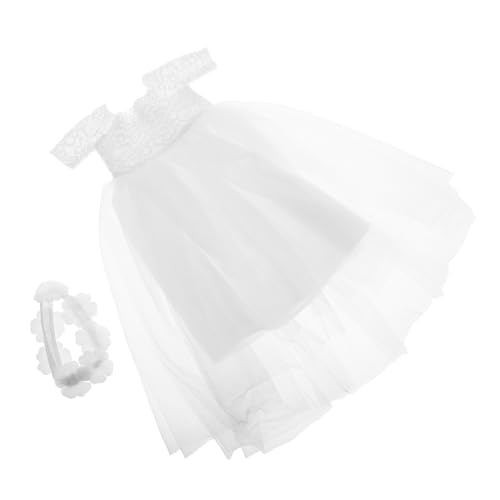 BESTonZON Elegantes Puppen Brautkleid Weiß Hochzeitskleid für Amerikanische Puppen Weiches Material Zeitloses Design Kostüm für Kreatives Rollenspiel und Sammelleidenschaft von BESTonZON