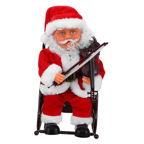 BESTonZON Elektrische Weihnachtsmann Figur mit Musik und Kreative Cartoon Weihnachtsdekoration Festliches Partyspielzeug Langlebiger Plastik-weihnachtsschmuck für Zuhause von BESTonZON