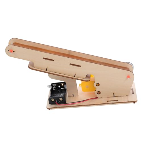 BESTonZON Elektrischer DIY Transportband Bausatz für Holzmodell für Physik Experimente Fördert Logisches Denken Räumliche Vorstellungskraft für Schule und Zuhause ohne Batterien von BESTonZON