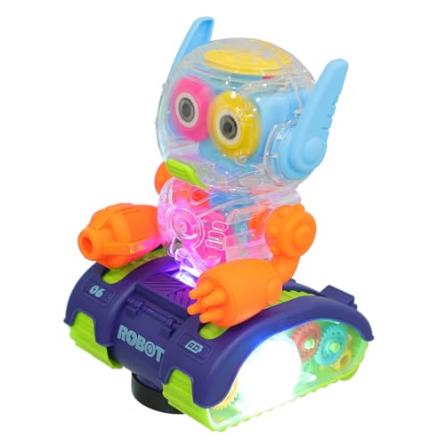 BESTonZON Elektrischer mit transparenten Zahnrädern Universalem LED lichtern und Musik Interaktives Lernspielzeug für Jungen und Mädchen Ab Jahren Geburtstagsgeschenk Zufällige Farbe von BESTonZON