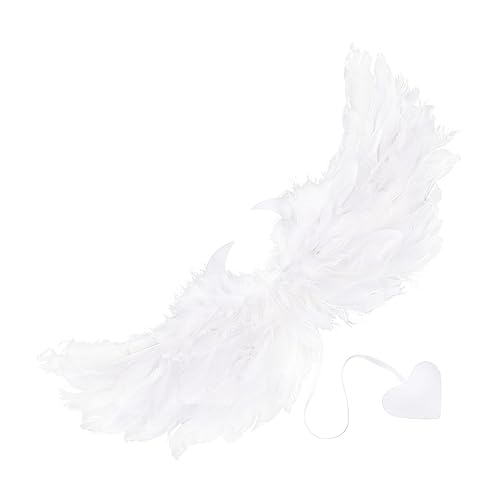 BESTonZON Engel Flügel Kostüm Accessoire für Halloween Cosplay Weiße Federflügel für Damen Bühnenperformance Fotorequisiten Sicher Langlebig BESTonZON Engel Flügel Kostüm Accessoire für Halloween Cosplay Weiße Federflügel für Damen Bühnenperformance Fotorequisiten Sicher Langlebig von BESTonZON