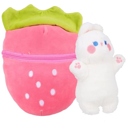 BESTonZON Erdbeer Kuscheltier Kissen Süßes Plüschtier für Sofa und Kinderzimmer aus Hochwertigem Leichtem Material Perfektes Dekorationskissen für Gemütliche Räume von BESTonZON