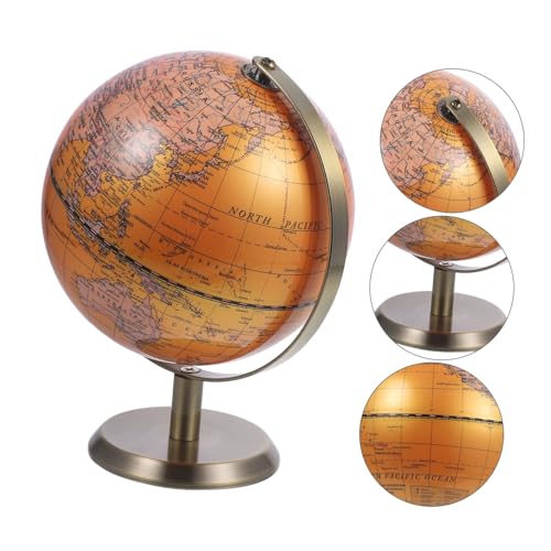BESTonZON Europäischer Ornament aus Abs und Legierung Langlebige Schreibtischdekoration mit Stabilem Sockel Englische Weltkarte für Büro Wohnzimmer zur Dekoration von BESTonZON