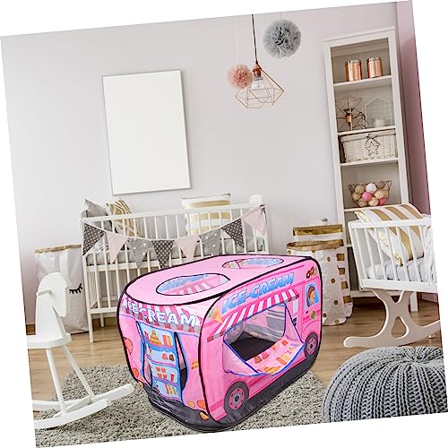BESTonZON Faltbares Kinderspielzelt Eiswagen Design Buntes Indoor Outdoor Spielhaus für Mädchen Jungen Leichtes Platzsparendes Kinderzelt für Geburtstage und Freizeitspaß von BESTonZON