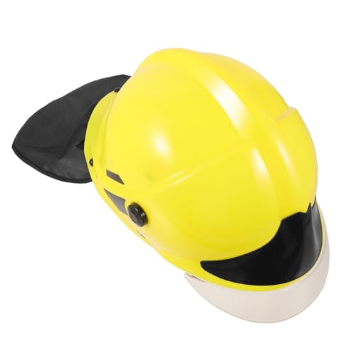 BESTonZON Feuerwehrhelm Kostümzubehör Feuerwehrmann Helm aus Stabilem Kunststoff und Realistisches Rollenspiel Accessoire für Geburtstag Halloween und Party Leicht und Langlebig Gelb von BESTonZON