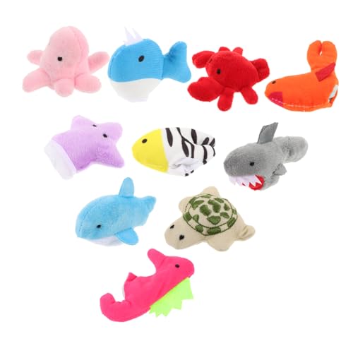 BESTonZON 10stücke Teiliges Set Tierische Fingerpuppen Aus Strapazierfähigem Für Meeresbewohner Wie Schildkröte Oktopus Und Mehr Zum Geschichtenerzählen Und Spielen von BESTonZON