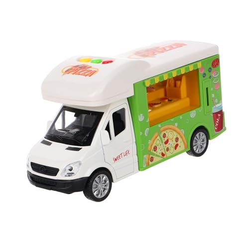 BESTonZON Food Truck Spielset aus Robustem Legierungskunststoff Realistisches Pizza Food Cart für Kleinkinder Vielseitig Kompatibel mit Küchenzubehör Fördert Kreatives Rollenspiel und Frühe von BESTonZON