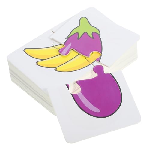 BESTonZON Frühe Lernkarten Obst Gemüse Puzzle Spielkarten aus Pädagogisch für Kognitive Hand Auge koordination Spielerisch Entdecken von BESTonZON