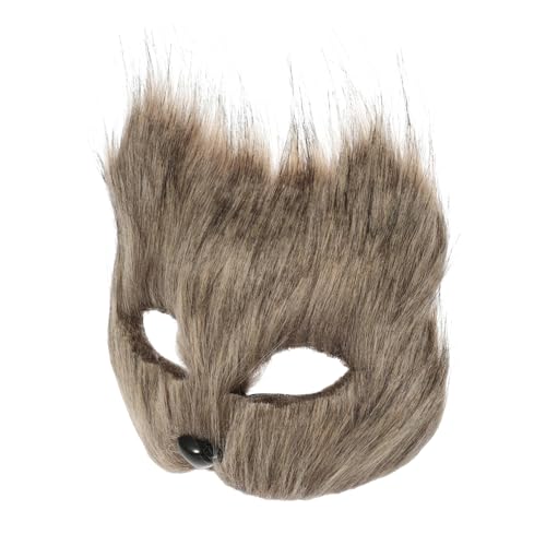 BESTonZON Fuchs Maske für Frauen Plüsch Cosplay Halbmaske für Halloween und Maskerade Realistische Tiermaske für Partys und Kostüme von BESTonZON