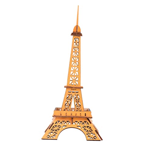 BESTonZON Gebäude Rätsel Geschenke für Kinder kindergeschenke büro Dekoration Funny Toys bürodeko Puzzle Uhr Eiffelturm dekor Spielzeug schmücken hölzern Modell Sperrholz Suite 3D Bambus von BESTonZON