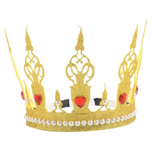 BESTonZON Geburtstags Tiara Kleinkindspielzeug Für Mädchen Goldene Perle Freiheitsstatue Krone Strasssteine Stirnbänder Für Frauen Stoff von BESTonZON
