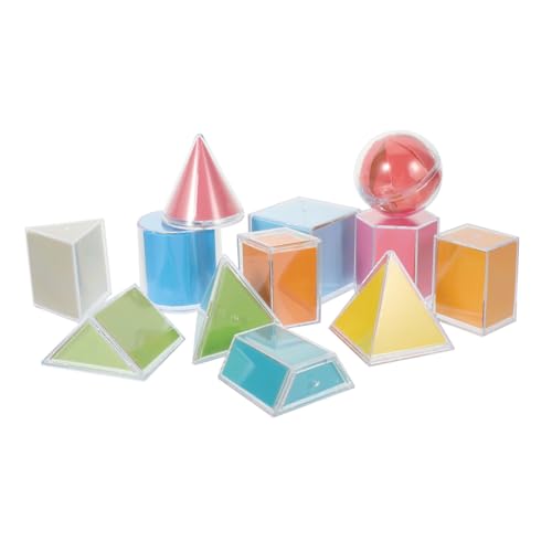BESTonZON Geometrische Körper Transparent Formen Lernspielzeug für Grundschule Mathe Unterricht Klassenzimmer Demonstrationsmodell Montessori Formenlehre von BESTonZON