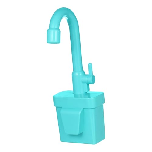BESTonZON Geschirrspüler Kleines Puppenhaus Mit Teppich Vlies Tragbares Gefälschtes Wasserhahnspielzeug Feenhaftes Puppenhaus Mit Deckel Saftige Schale Wannen Plastik Blue von BESTonZON