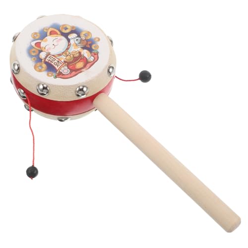 BESTonZON Glückskatzenrassel Rasseltrommel Für Kleinkinder Chinesische Rasseltrommel Für Trommel Affenbeckenspielzeug Cartoon-Druck-handrassel Rassel Schüttelspielzeug Holz BESTonZON Glückskatzenrassel Rasseltrommel Für Kleinkinder Chinesische Rasseltrommel Für Trommel Affenbeckenspielzeug Cartoon-Druck-handrassel Rassel Schüttelspielzeug Holz von BESTonZON