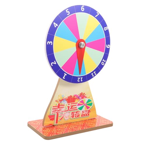 BESTonZON Glückslotterie-unterhaltungskarussell Rotierend Rad Spiel Das Rad-brettspiel Drehscheibe Spinnen Radständer Maschine Tisch- Schicksalsrad Los MDF von BESTonZON
