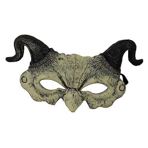 BESTonZON Gruselige Masken Für Kostüme Für Kleidung Für Männer Skeletthälfte Cosplay Für Männer Widderhörner Cosplay Horrormasken Damen Geistermaske Bilden von BESTonZON