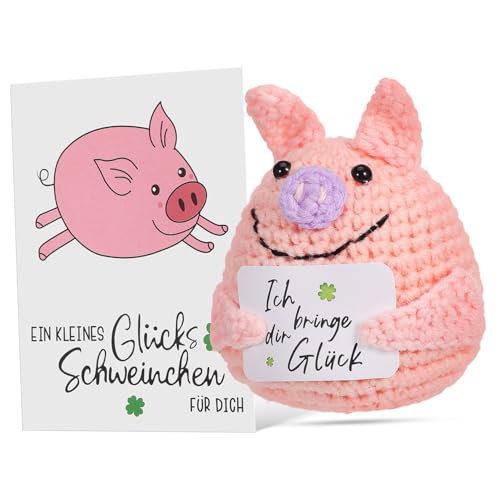 BESTonZON Häkel Schwein Handgemachtes Emotionales Langlebige Dekoration für Zuhause Perfektes für Verschiedene Anlässe Niedliches Stofftier für von BESTonZON