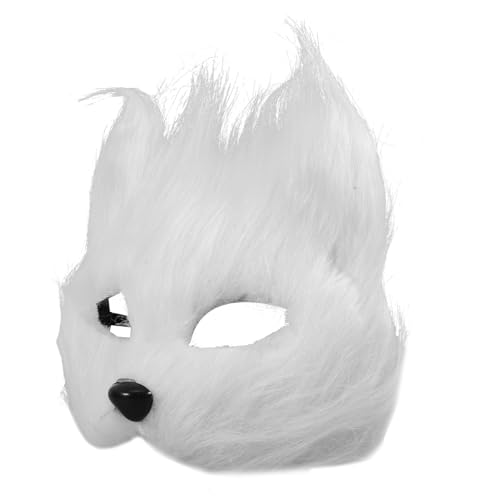 BESTonZON Halbgesichts Fuchs Cosplay Maske Weiß Langhaarig Atmungsaktiv Halloween Kostüm Party Requisite Lustiges Tiermaskerade Zubehör BESTonZON Halbgesichts Fuchs Cosplay Maske Weiß Langhaarig Atmungsaktiv Halloween Kostüm Party Requisite Lustiges Tiermaskerade Zubehör von BESTonZON