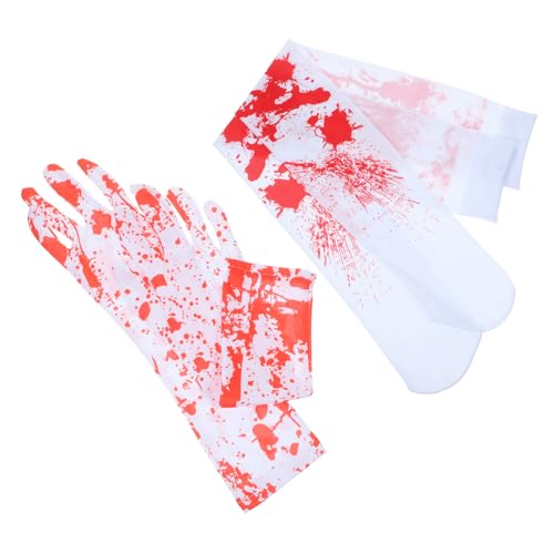 BESTonZON Halloween Blutige Hand und Kniestrümpfe Wiederverwendbare Handschuhe Blutspritzende Socken für Kostüm und Cosplay Partys für Halloween Dekorationen und Schaurige Auftritte BESTonZON Halloween Blutige Hand und Kniestrümpfe Wiederverwendbare Handschuhe Blutspritzende Socken für Kostüm und Cosplay Partys für Halloween Dekorationen und Schaurige Auftritte von BESTonZON