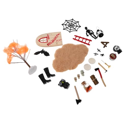 BESTonZON Halloween Dekorationsset Miniatur Puppenhausdekorationen Mini Horrorfiguren Halloween Minifiguren Miniatur Dorfzubehör Halloweensammelfiguren Gruselige Deko Harz von BESTonZON